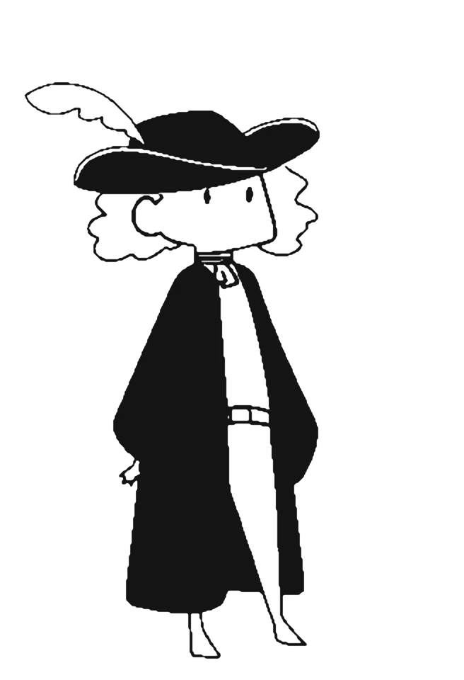 Ilustración animada de Marelisa Blanco, abogada de propiedad intelectual, mirando por un catalejo